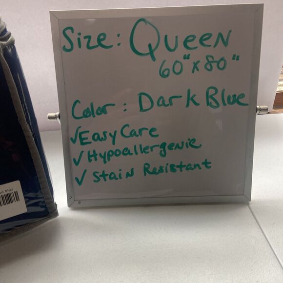 Bare Home Ultra Soft Premium Microfiber Bed Skirt Queen Dark Blue Navy Blue New - Picture 11 of 13